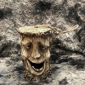 Wooden Tree Face Bird House